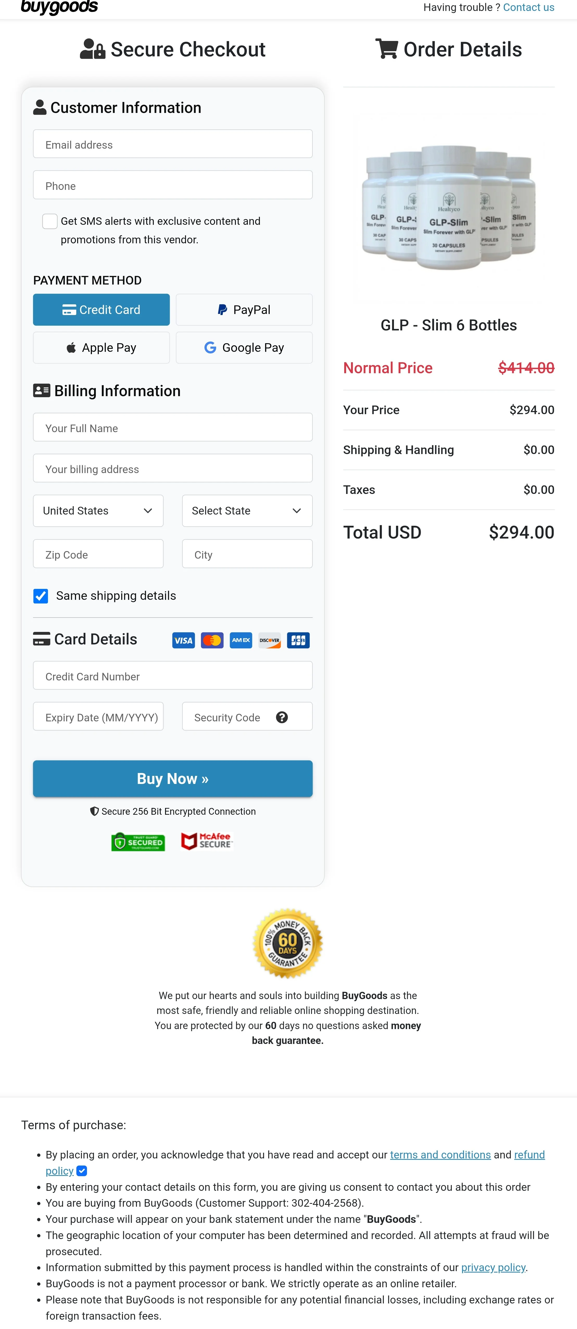 GLP-Slim order form